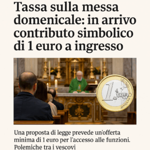Tassa sulla messa domenicale: in arrivo contributo simbolico di 1 euro a ingresso